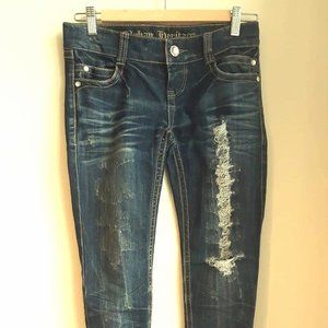 excellent condition-low rise ripped skinny jeans